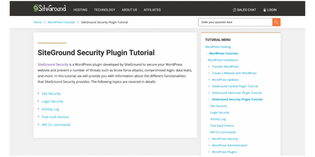 SiteGround Security plugin