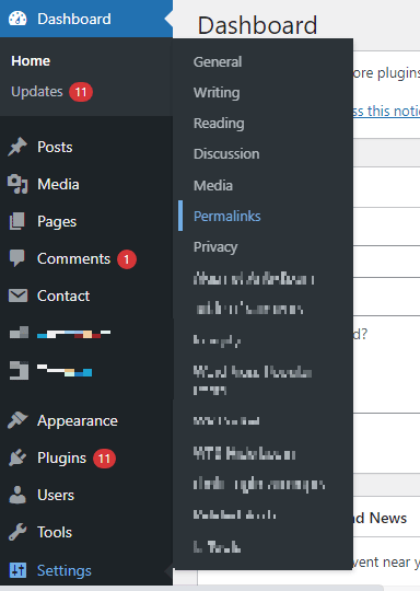 How to access permalinks settings in wordpress