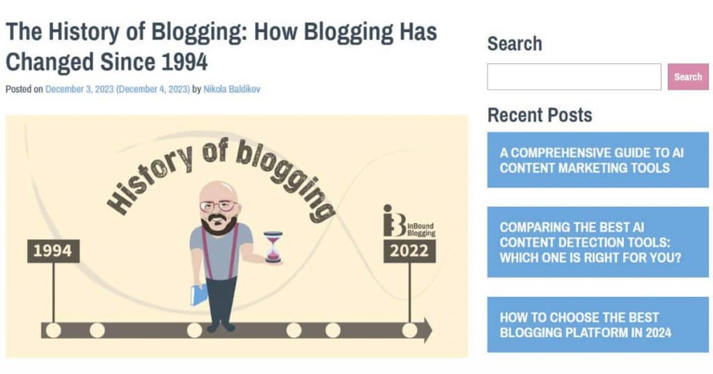 History of Blogging - what are stop words?