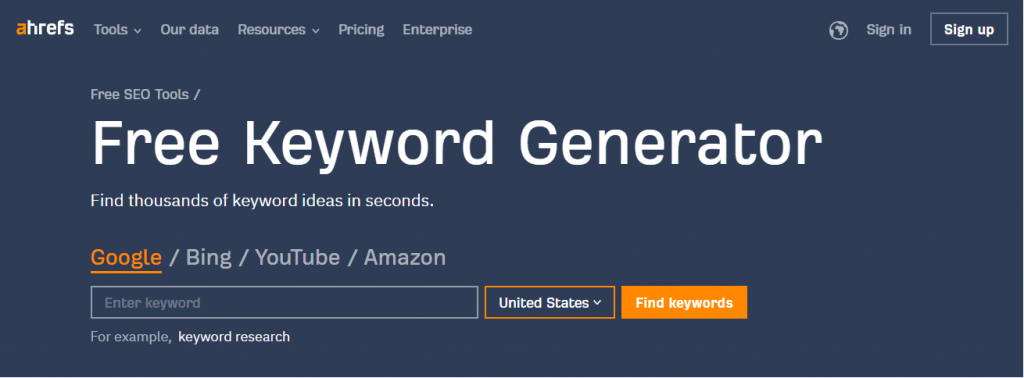 Search for high intent keywords