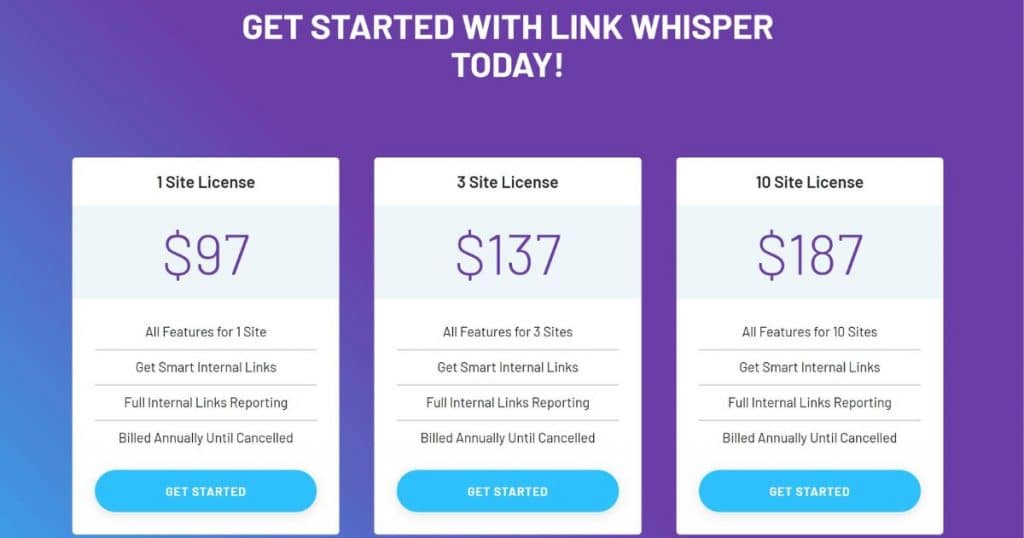 Link Whisper pricing