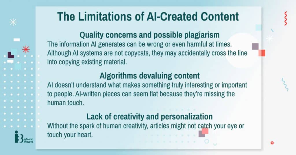 Limitations of AI-Created Content