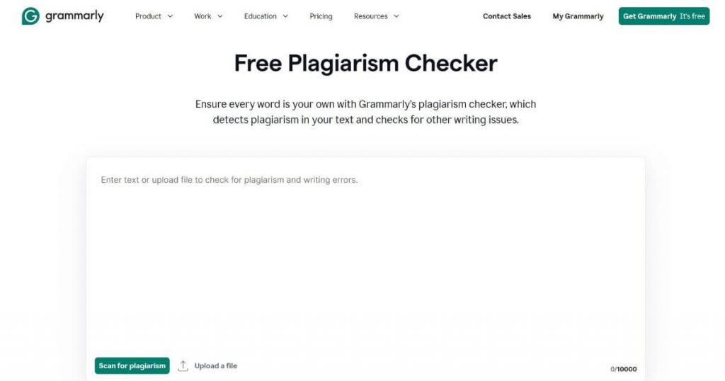 Grammarly free plagiarism checker