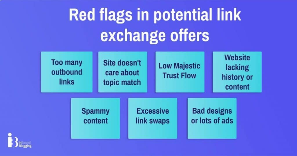 Red flags in potential link exchange offers