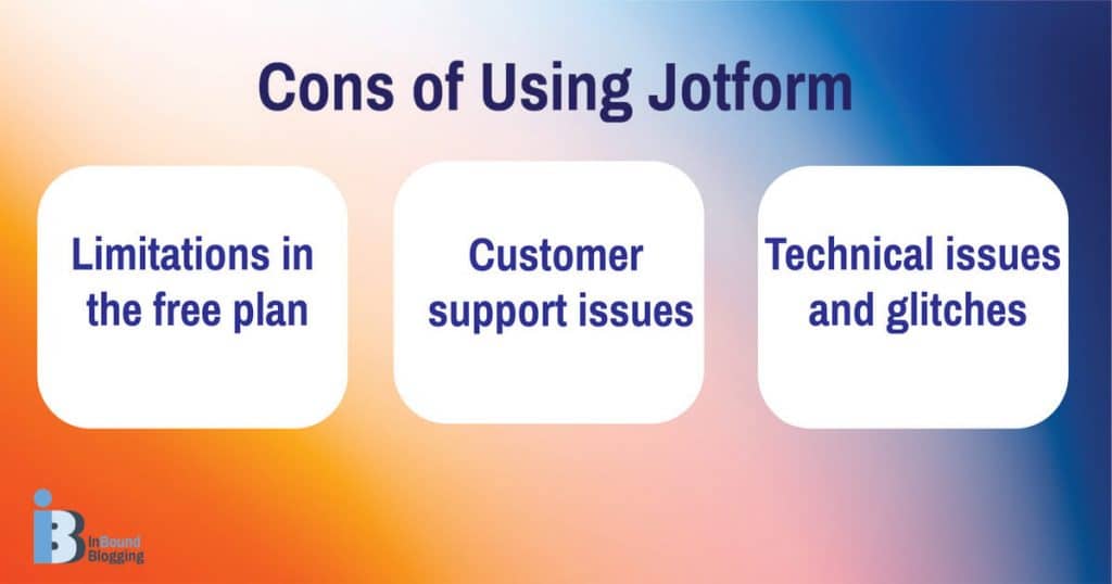 Cons of Using Jotform