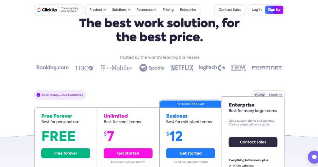 ClickUp Pricing Plans