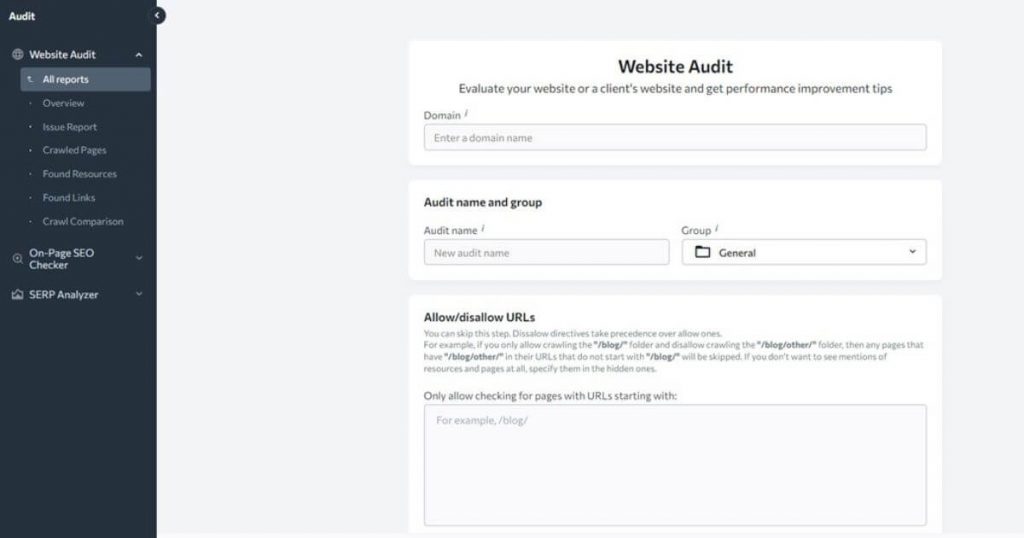 SE Ranking website audit